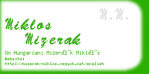 miklos mizerak business card